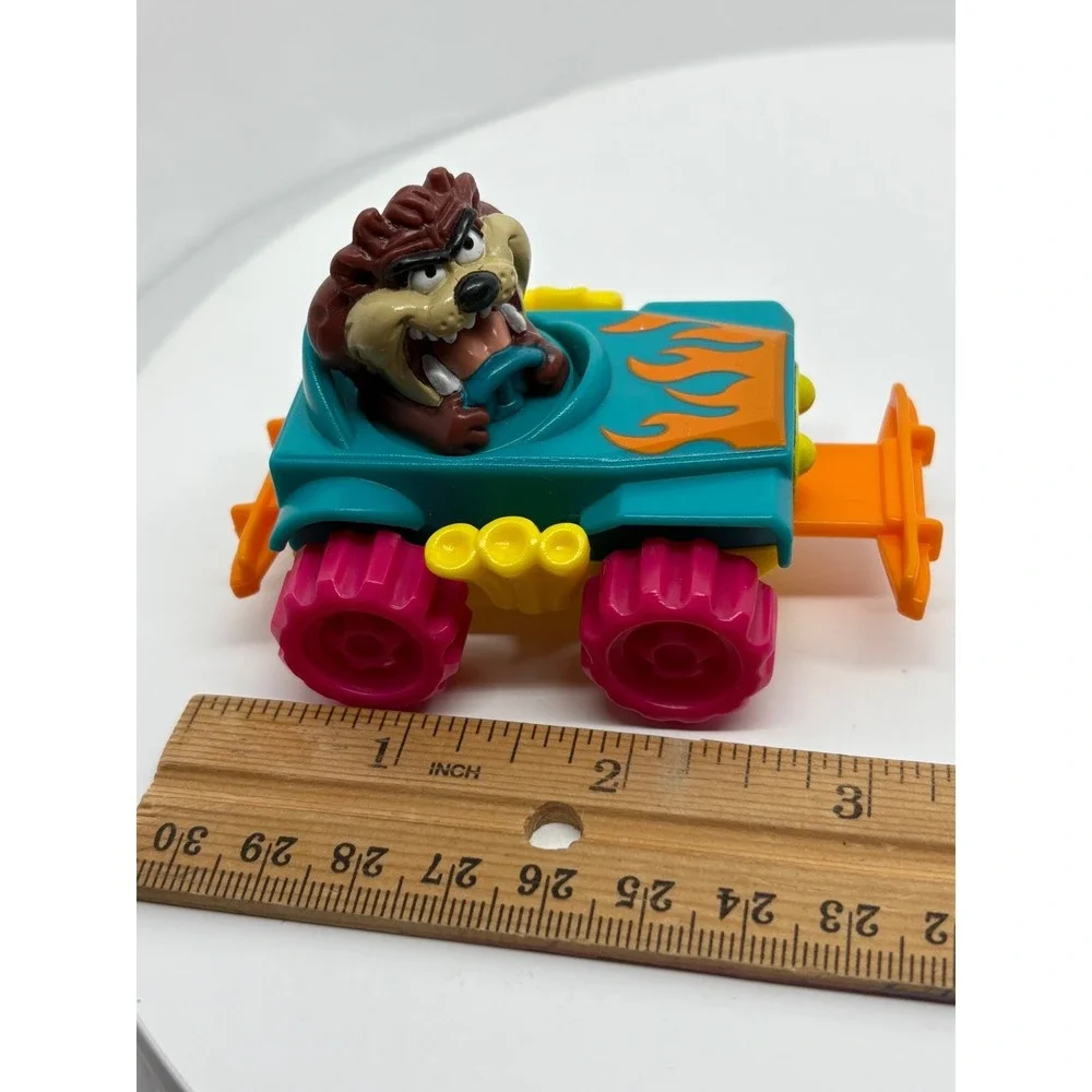 Warner Bros Taz Car Toy 1992 Looney Tunes‎ Pull Back Racer head spins Tasmanian